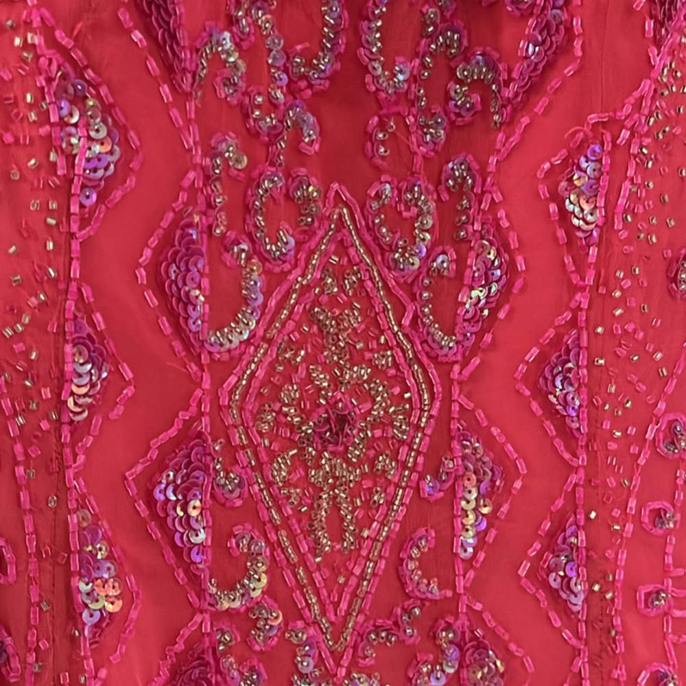 Stunning 100% silk vintage Pink Halter Neck/mermaid style gown - Picture 2 of 5